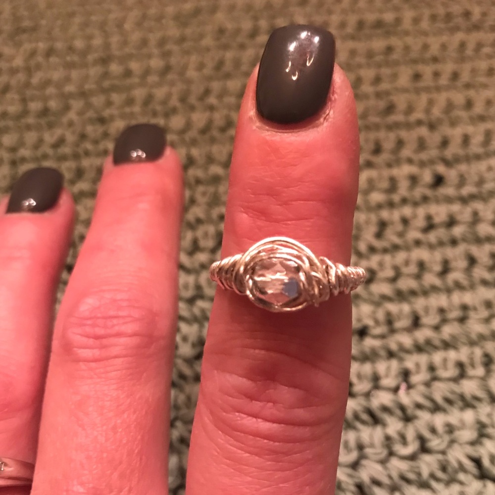 925 sterling silver ring with clear stone - Picture 4 of 8